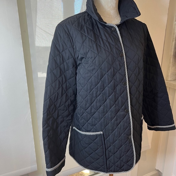 Black Supply & Demand Quilted Jacket , Checker Pi[ping,  W/Snap Button Closure - Picture 2 of 8